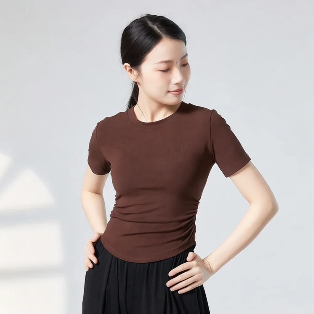 Durable Dance Training Tops Long Sleeve For Gongyan Adult Professional Classical Modern Performance Exercise Sportswear