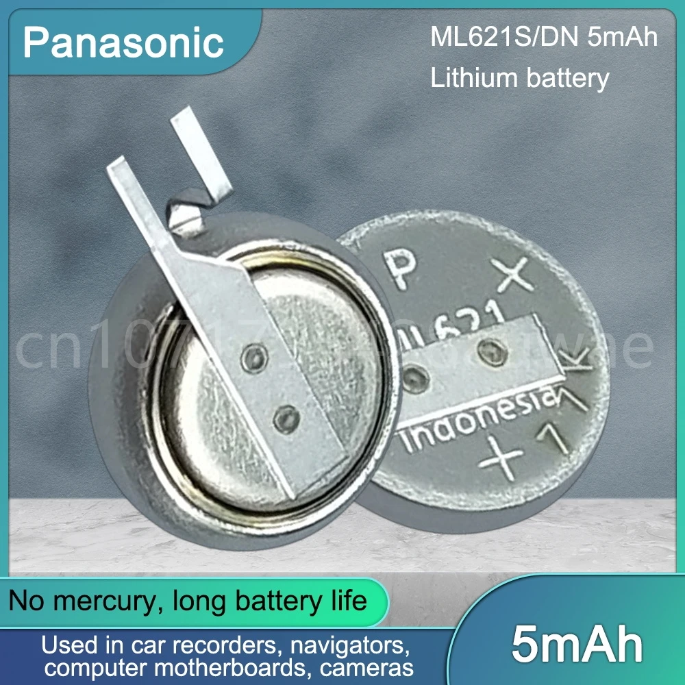 Panasonic Original Brand New ML621 ML621S ML-621S/DN 3V 5.5mAh Rechargeable RTC Coin Button Battery with Pins Plug