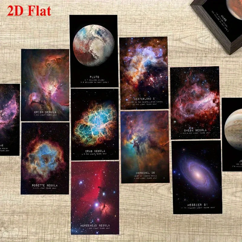 20PCS Universe Series Galaxy Nebula Poster Art Wall Postcards, Reusable, Suitable for Mailing and Collecting