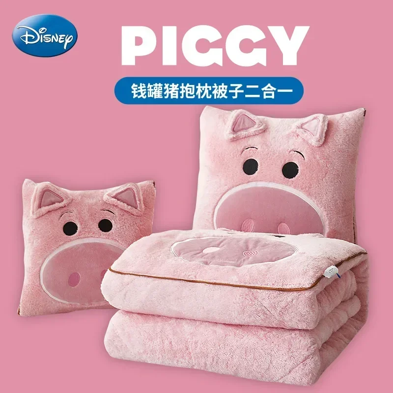 Sanrio Disney Stitch Deken Winter Nieuwe Stitch Hello Kitty Geborduurd Kussen Deken 2-in-1 Sofa Kantoor Dutje Deken Kerstcadeau