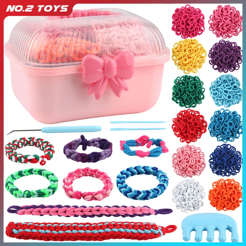 Kit de telar DIY para niños, pulseras de cuerda elástica, juguete para adultos y niñas, regalos de Navidad, joyería hecha a mano, pulsera