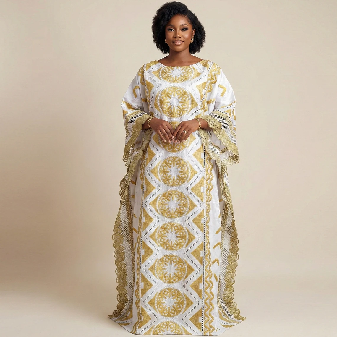 

Золото-белое африканское женское платье Bazin Riche Boubou, оригинальное нигерийское базовое богатое парчовое платье для свадебной вечеринки, дашики с камнями, халат