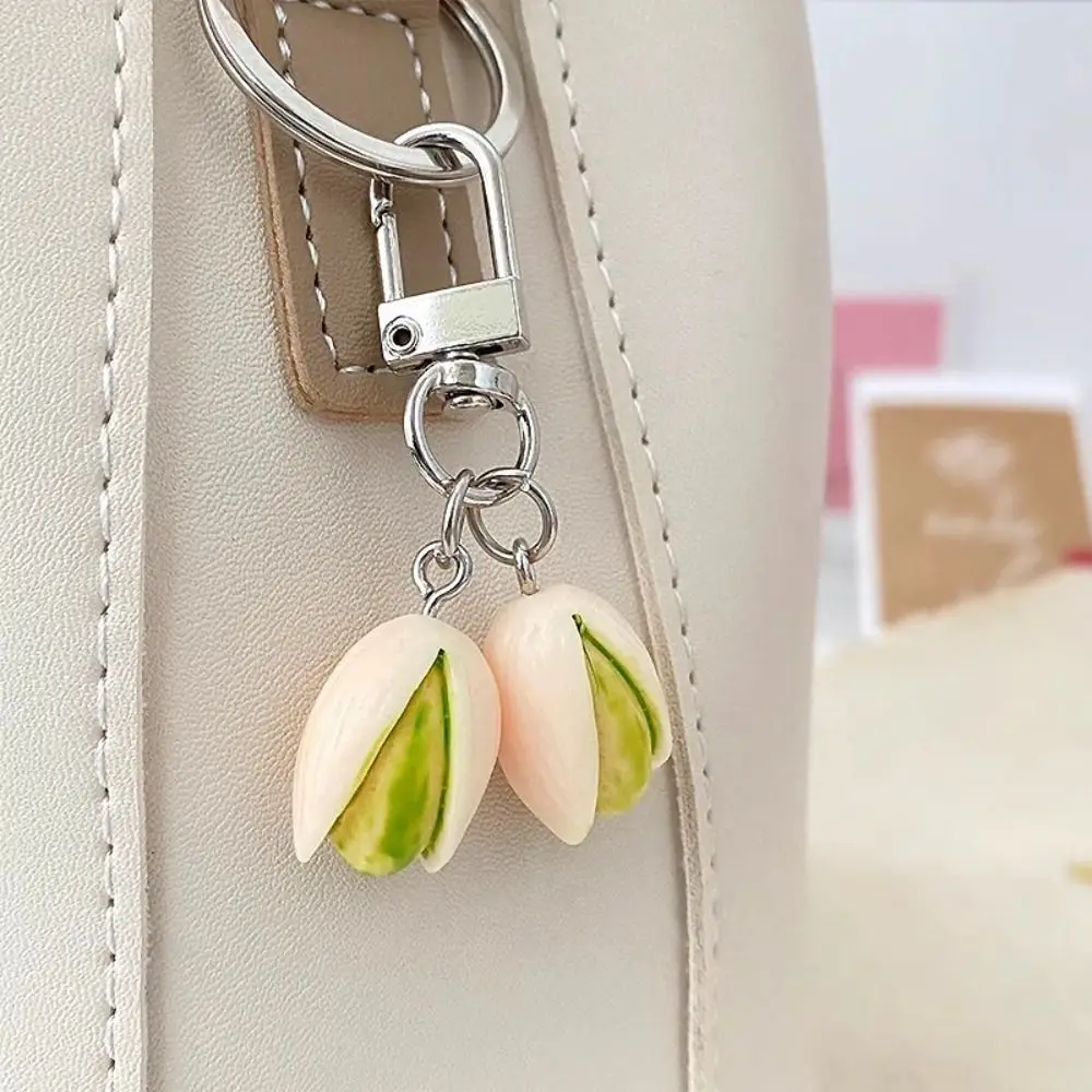 Unique Bag Pendant Simulation Food Keychain Pistachio Cute Food Series Pendant Charms Jewelry Accessories PVC Keychain Gift