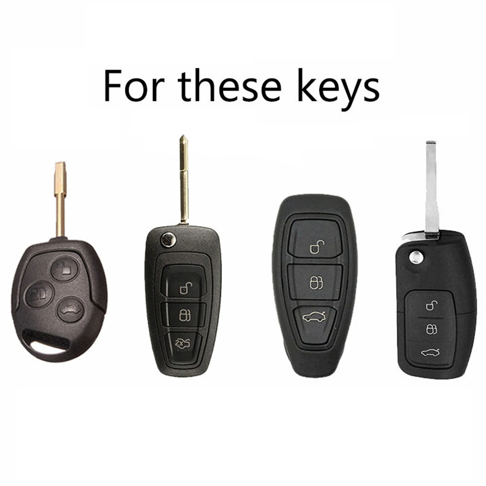 For Ford Focus Fusion Fiesta Ranger KA Kuga C-Max S-Max Galaxy Mondeo Escape Remote Fob Cover Silicone Car Key Case