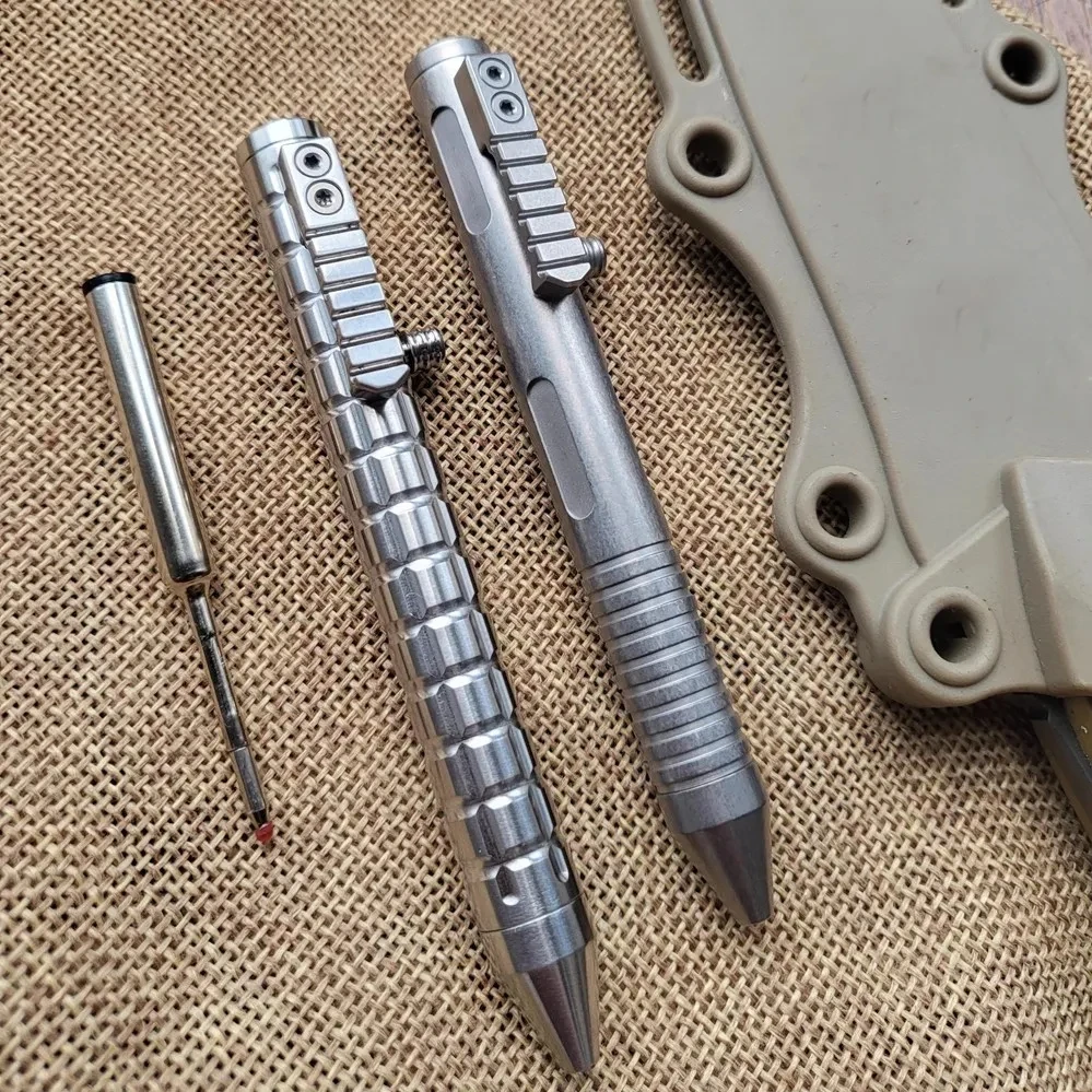 1 Piece Titanium Alloy Bolt Ball Point Pen EDC Office EDC Pen For Signature Compatible with M22 Refill