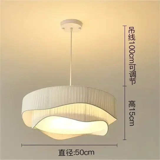 wushiyu Nordic Designer Plissee Stoff LED Anhänger Licht Schlafzimmer Kronleuchter Hängende Beleuchtung für Wohnzimmer Esszimmer Hause Decke Dekor 6
