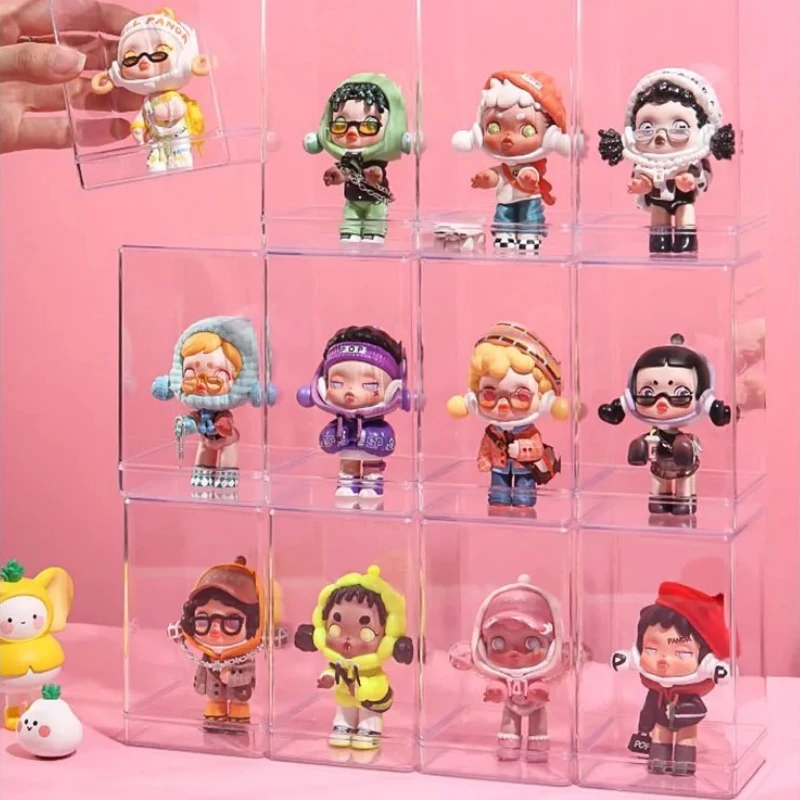 

1/3/5PCS Blind Box Doll Dustproof Storage Single Transparent Display Stand Stackable Doll Handmade Box Scene No Dolls