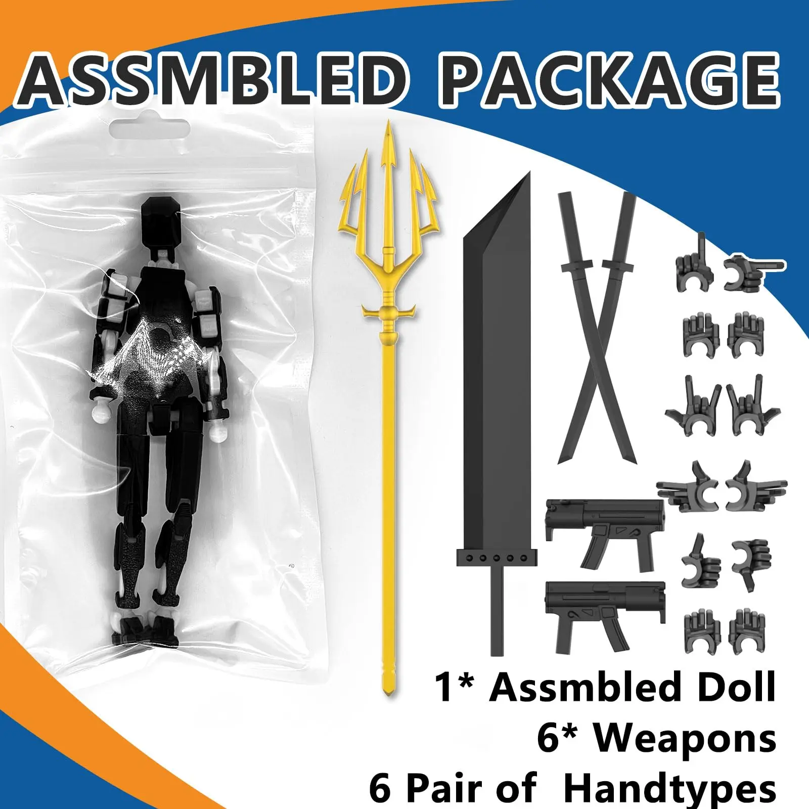 【Assembled】T13 Action Figure Set,Giant Sword Titan 13 Robot Action Figure 3D Printed robotAction Fidget Toy Figure Articulated