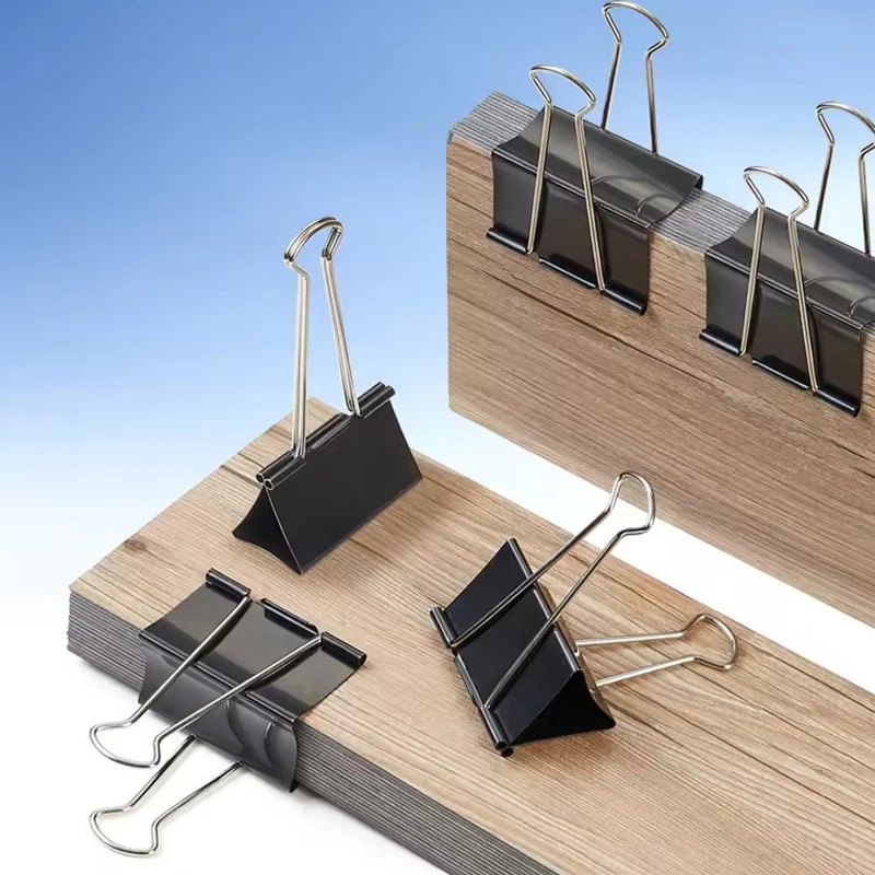 10PCS Metal Long Tail Clips Black Binder Clip Paper Clamps for Paper File Document Organizer Stationery Home Office Supplies ZYF
