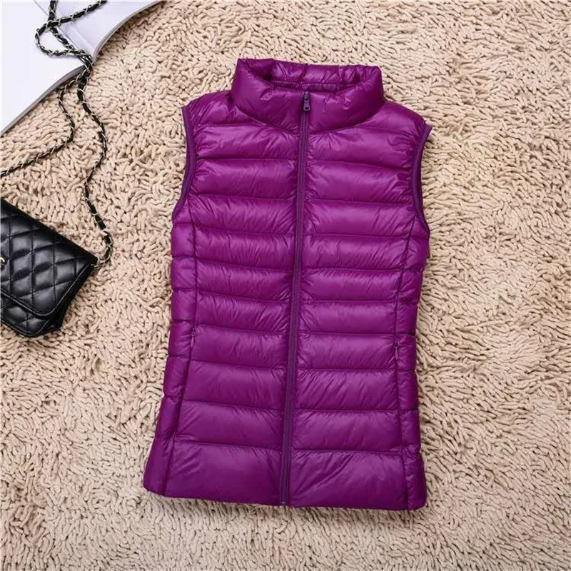 Ultralight Down Vest Women 2023 New Sleeveless Jacket Female White Duck Down Waistcoat Female Warm Puffer Jacket Outwear M-8XL