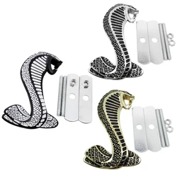 3D Cobra Car Front Grille Emblem Badge Stickers Accessories for Mustang Shelby GT500 GT350 Focus Mondeo Kuga Fiesta Escort