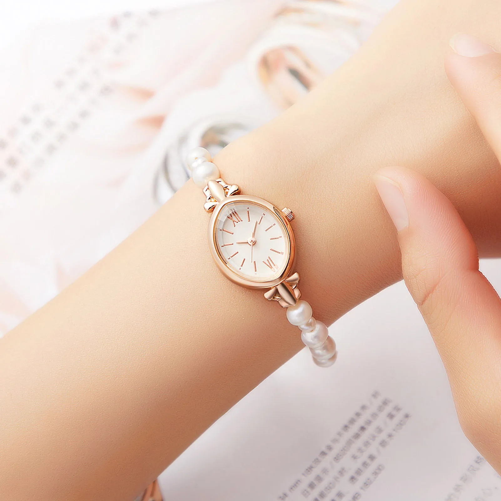 

Trey Watch Bracelet Set Stainless Steel Analog Quartz Watch Bracelet for Shopping A Daily Life