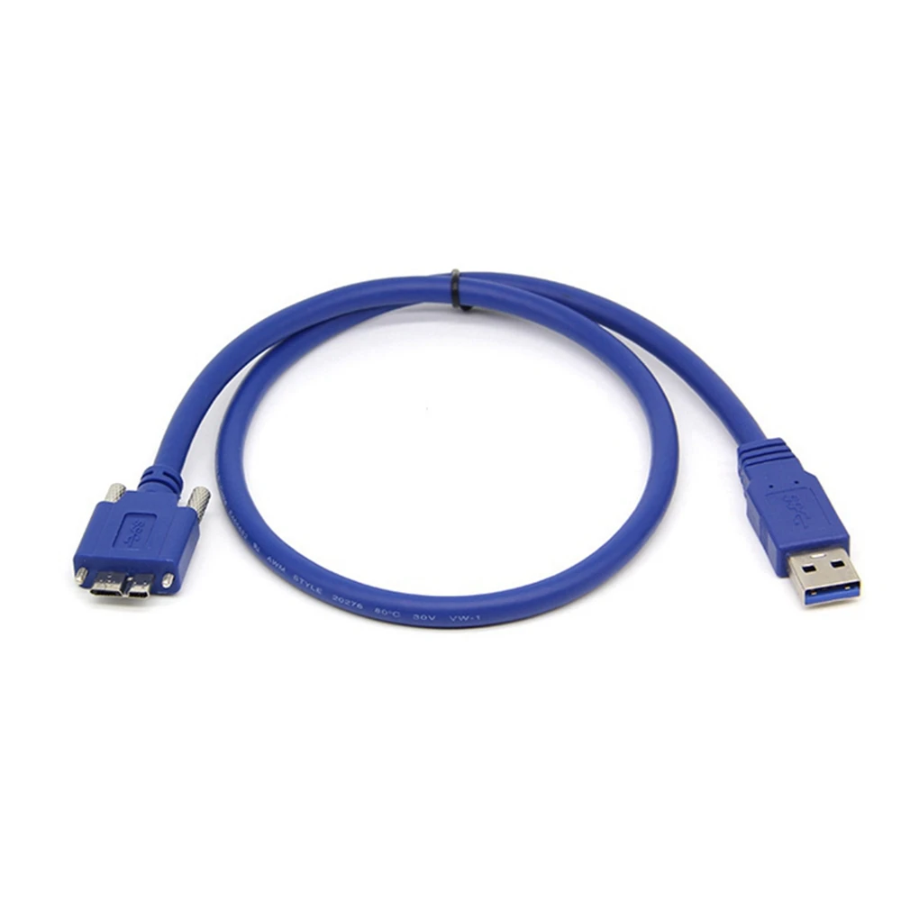 5Gbps Micro B USB 3.0 kabel Micro B przewód ze złączem mocowanie panelu śruba blokująca zapobiega odpadaniu 0.6m 1m 1.8m 3m