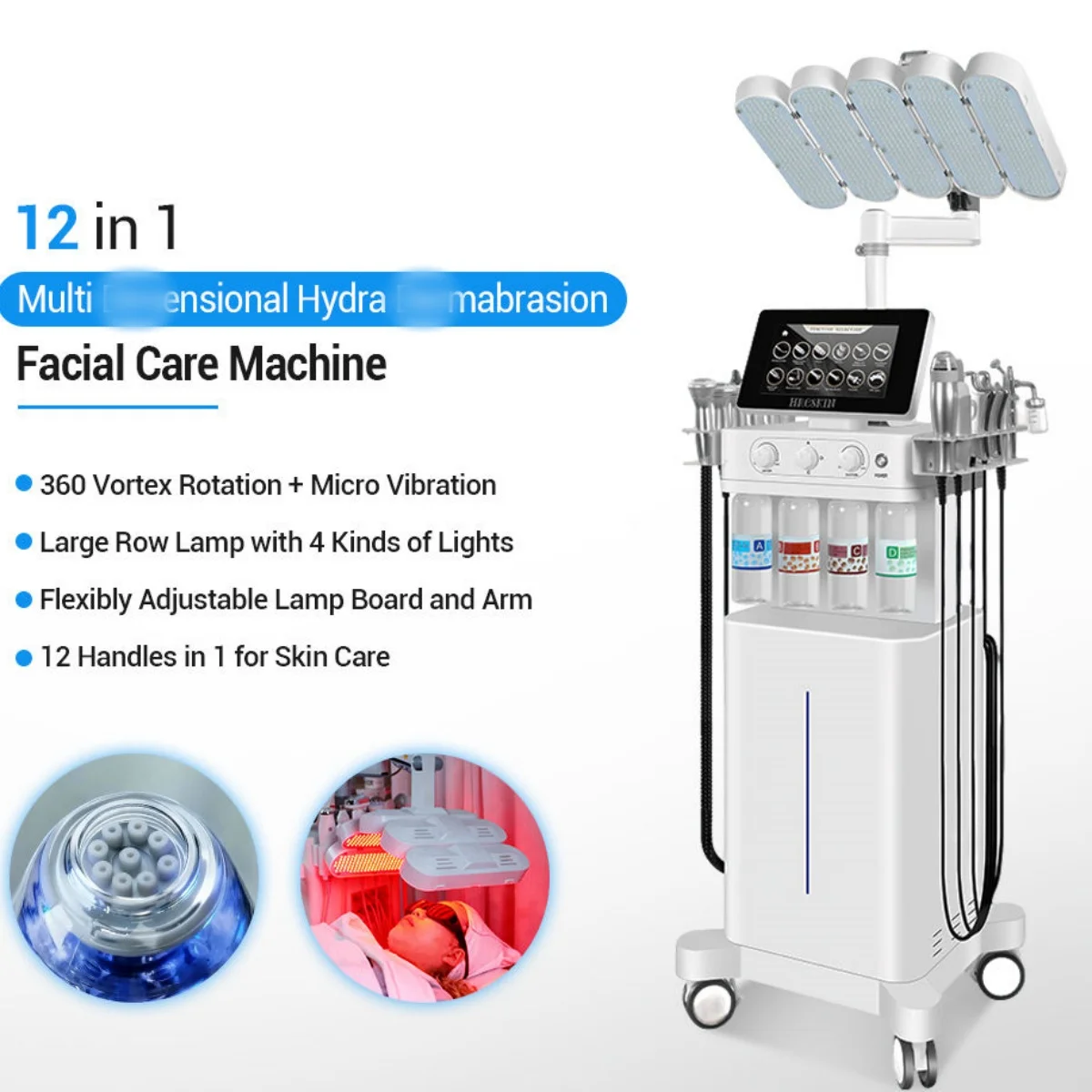 

Wholesale Price Professional 12 in 1 Hydra Facial Vortex Rotation Blackhead Removal Face Skin Care Machine