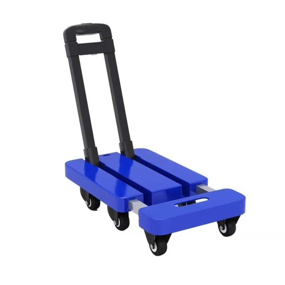 Durable 4/6 Wheel Foldable Hand Truck Labor-Saving Strong Load-Bearing Portable Trolley Cart Cargo Truck Warehouse