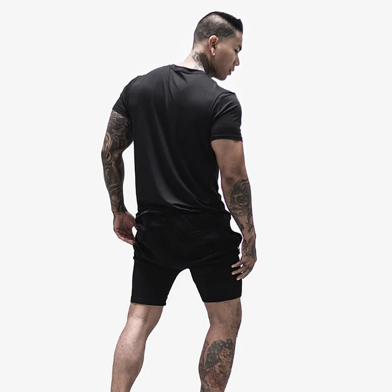 Men\'s Summer Gym Cotton Running T Shirt Fitness Tee Casual Short Sleeve t Shirt Training Sports Clothing Male Lightweight Tops