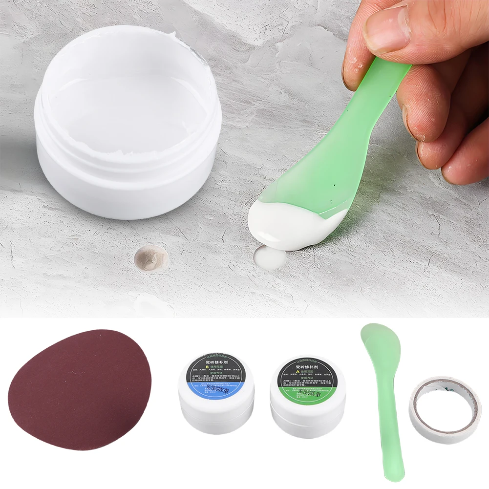 Tile Repair Kit Marble Repair Kit Shower Repair Kit Tile Repair Agent Ceramic Floor Tile Toilet Washbasin Repair Glue for Cracks