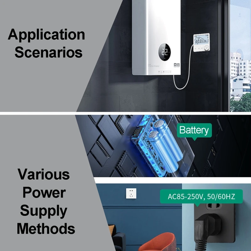 Tuya Smart Wifi Thermostat with LCD Display 0.5°C Temperature Accuracy 5-70°C Gas Boiler Heating Temperatures Controller Setting