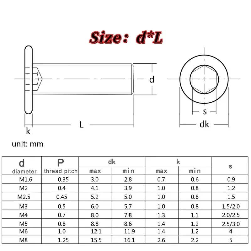 

Black 304 Stainless Steel Ultra Thin Flat Head Cap Screw M2 M3 M4 M5 M6 M8