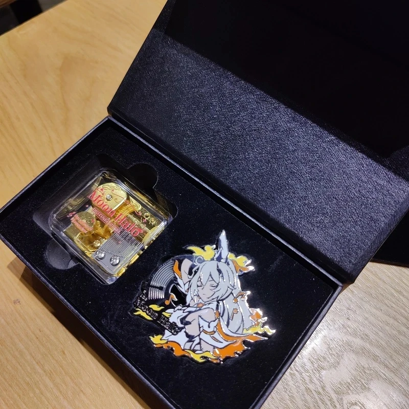 Caja de música Regrabado Honkai Impact 3 con insignia de Kiana Kaslana, colección de figuras de Halo de Luna, modelo de muñeca, figura de juguete para regalo de chico