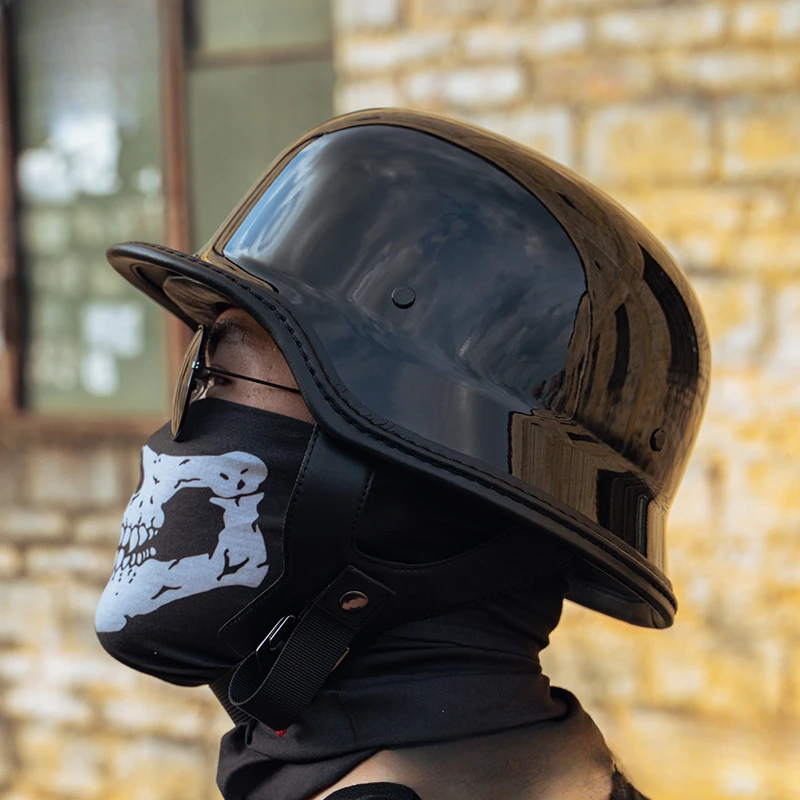 Heißer Unisex Motorrad Vintage Harley Helm mit Rindsleder kante für Sommerreise Sicherheits schutz capaceete de Moto Masculino