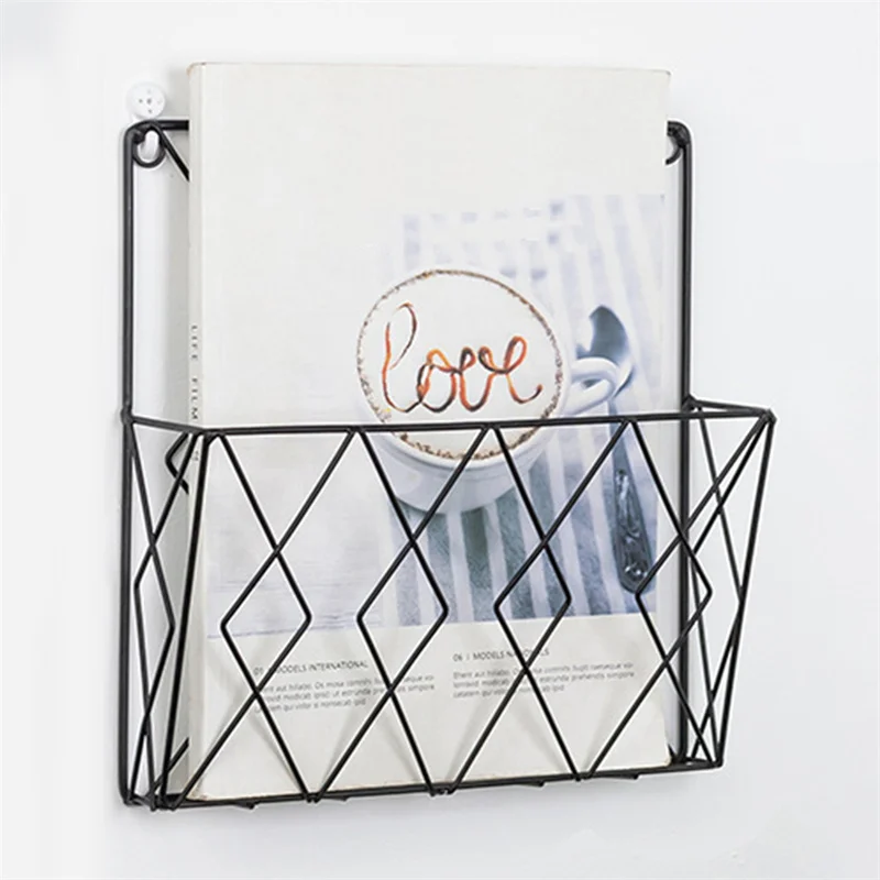 Estante de almacenamiento de periódicos para revistas, montado en la pared, moderno, para el hogar, dormitorio, estante de exhibición para libros,