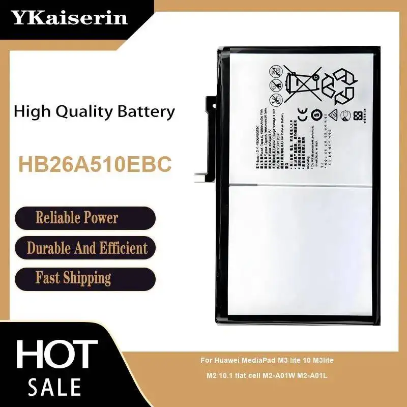 

For Huawei Mediapad M3 Lite 10 M3lite M2 10.1 Flat Cell M2-A01W M2-A01L 6660Mah HB26A510EBC Reliable Replacement Tablet Battery