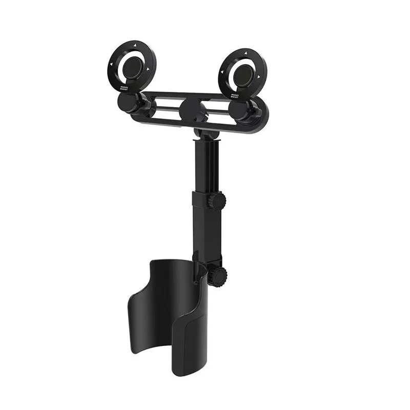 2-in-1 Car Cup Holder Phone Mount Dual Magnetic Cell Phone Bracket with Adjustable Long Arm Universal Car Drink Holder Stand