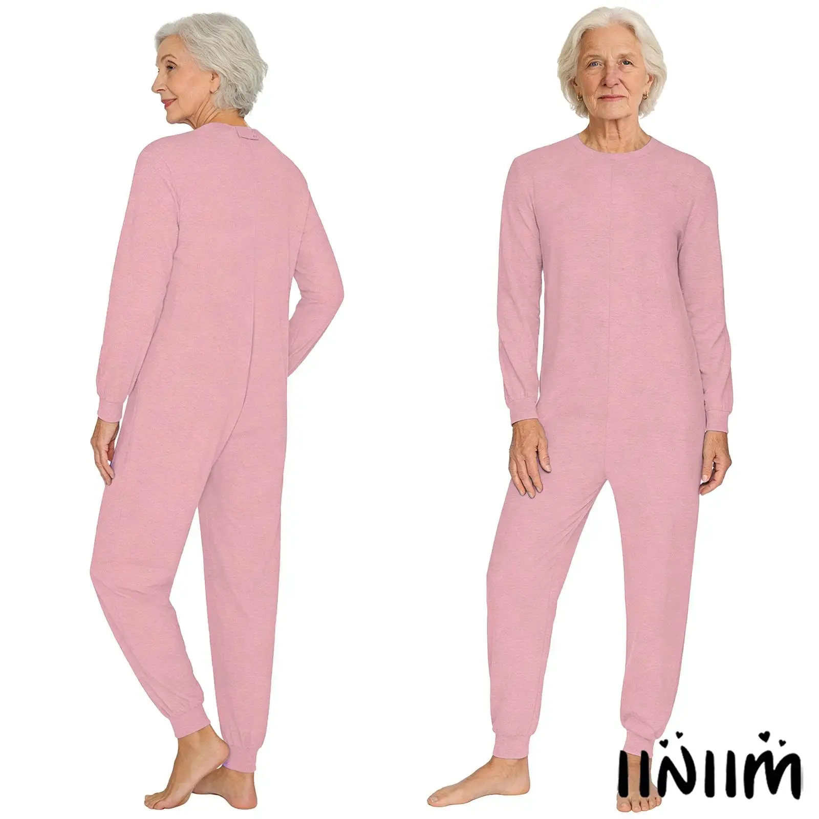 

Унисекс комбинезон для пожилых людей с защитой от расстегивания, с длинными рукавами, на молнии сзади, с длинными штанинами, цельный, для особых потребностей, одежда для ухода