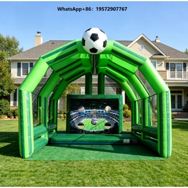 Soccer Themed Inflatable Interactive Game Booth | Outdoor Football Activity Tent for Events & Parties