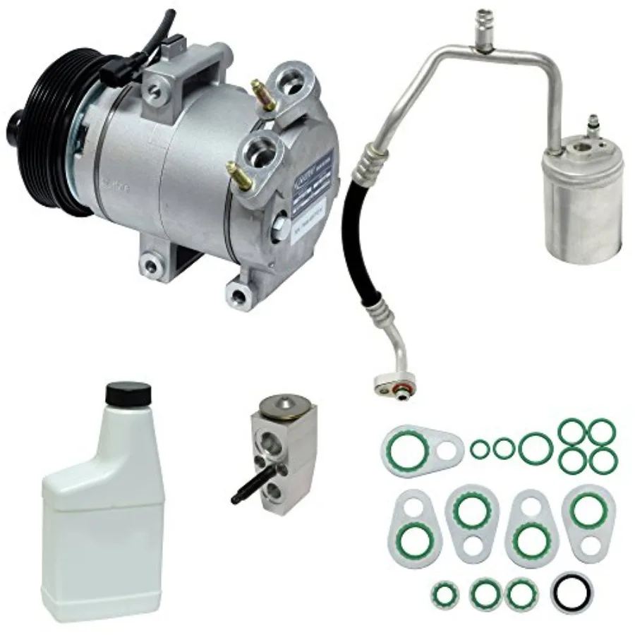 

KT 4877 A/C Compressor and Component Kit for automotive HVAC systems, aluminum housing, black finish, includes all essential mo