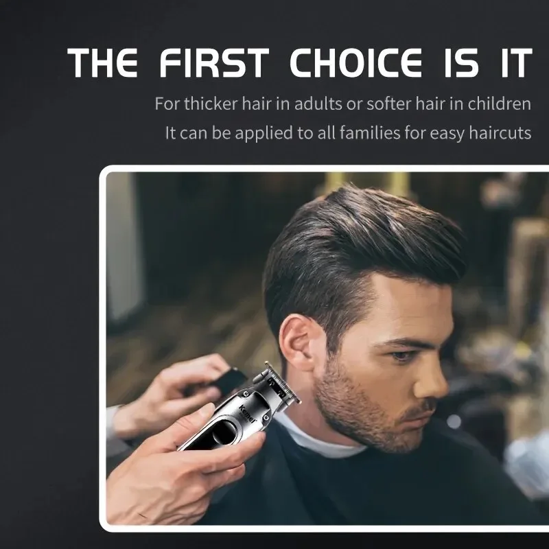 مقص شعر كهربائي من Kemei للرجال ، آلة قص شعر لاسلكية بدون لحية ، آلة قص شعر قوية ، قابلة لإعادة الشحن بمنفذ USB ، صالون حلاقة ،