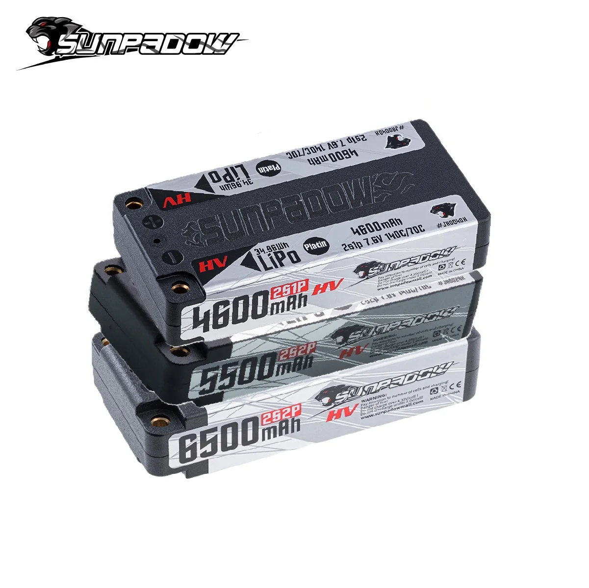 Sunpadow 4600mAh 2S Lipo Akku 140C 7,6V mit 5mm Bullet-Stecker für Platinum Series Champion RC Auto Truck Panzer Truggy Fahrzeug Hobby