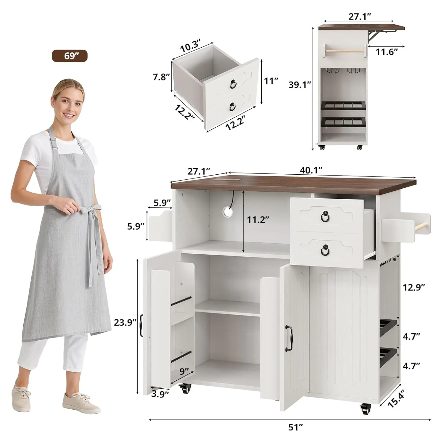 Thumbnail 2 - #6 Rolling Kitchen Islands List of Top Picks