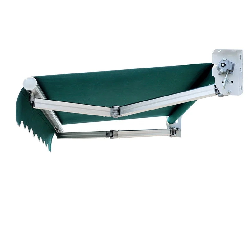 Modern Outdoor Manual Retractable Awning with White Frame Aluminum Window Balcony Retract for Patio Terrace Use Customizable siz