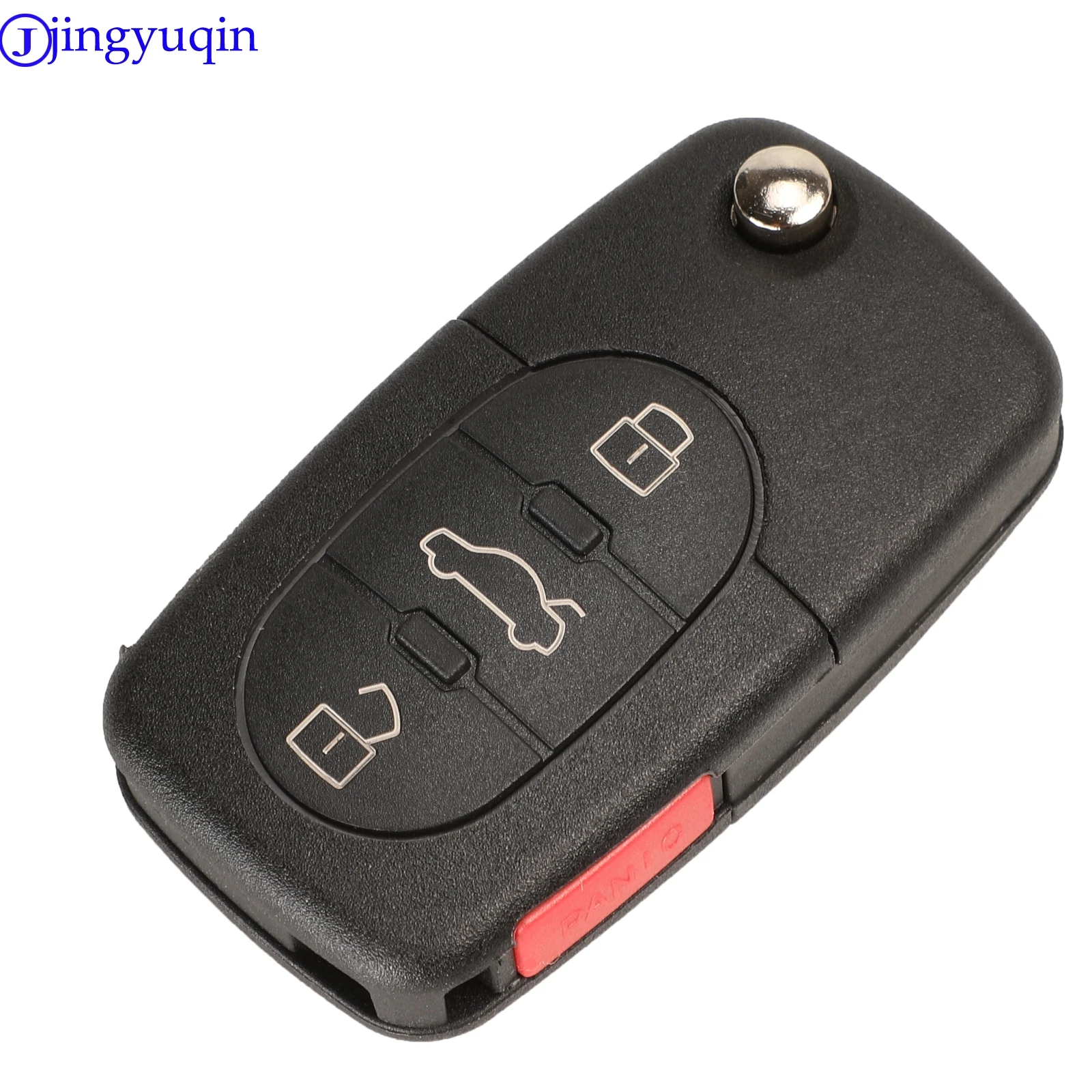 jingyuqin 10p Flip Remote Car Key Shell Styling For Audi A2 A3 A4 A6 A8 TT Uncut Fob Case Cover 2/3/4 Buttons CR2032