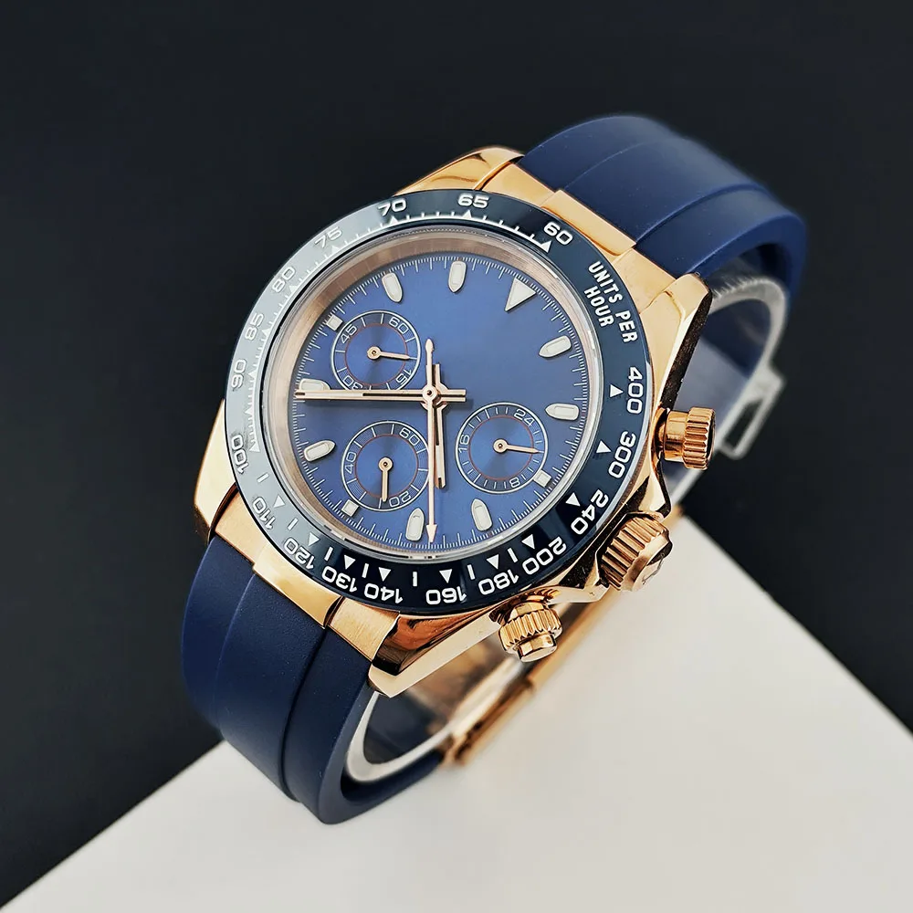 New selling VK63 watch stainless steel 39mm watch custom logo watch men's watch sapphire glass VK63 movement watch