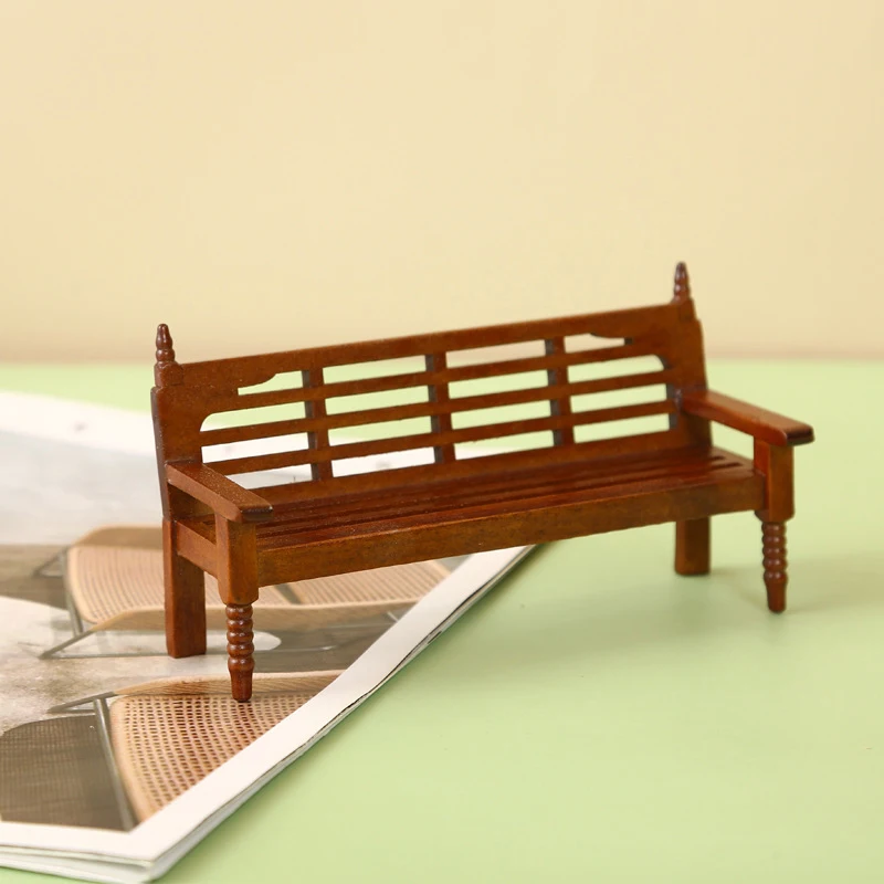

Doll House Accessories 1:12 Miniature Park Bench Backrest Chair Toy Decor