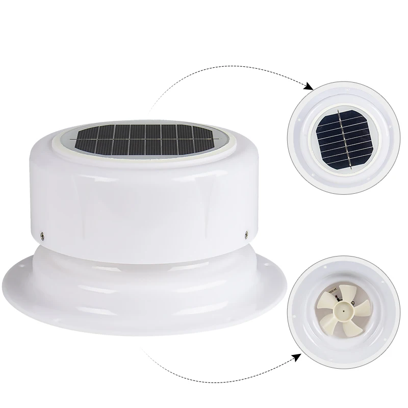 2,5 W RV Solar Lüftungsventilator Dachentlüftungsventilator ABS Abluftventilator Luftabsauger für Boot RV Zelt Wohnmobil Tragbarer Toilettenanhänger