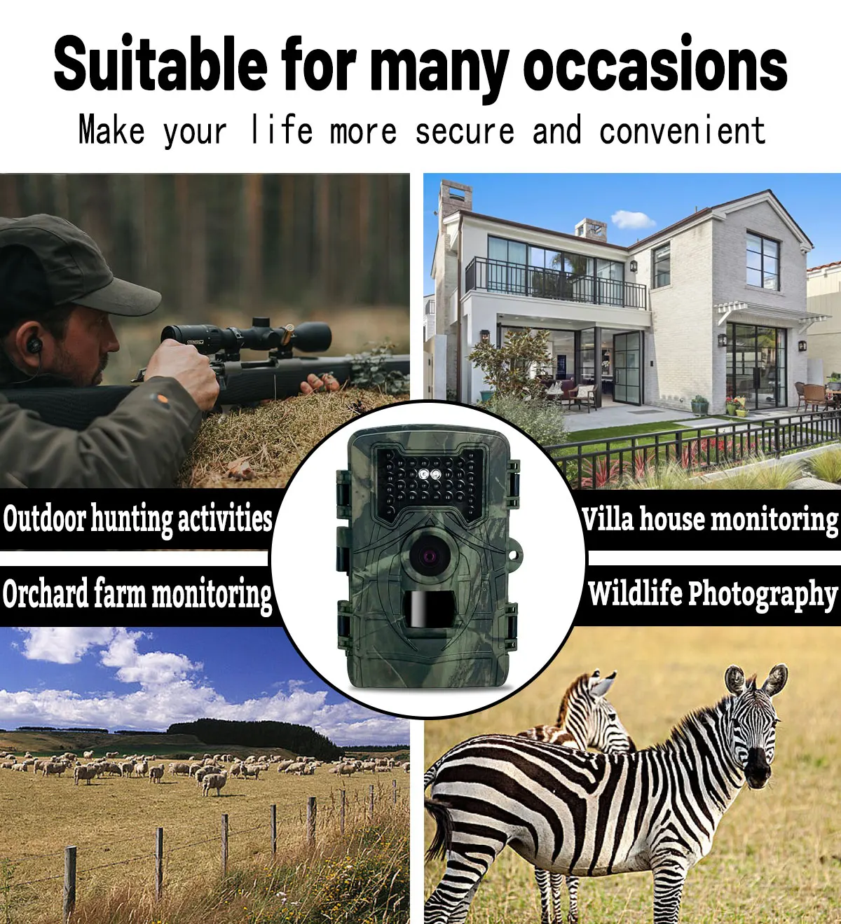 Telecamera per la caccia alla fauna selvatica PR2000 telecamera per il monitoraggio dell'osservazione degli animali con visione notturna a infrarossi 36MP 1080P