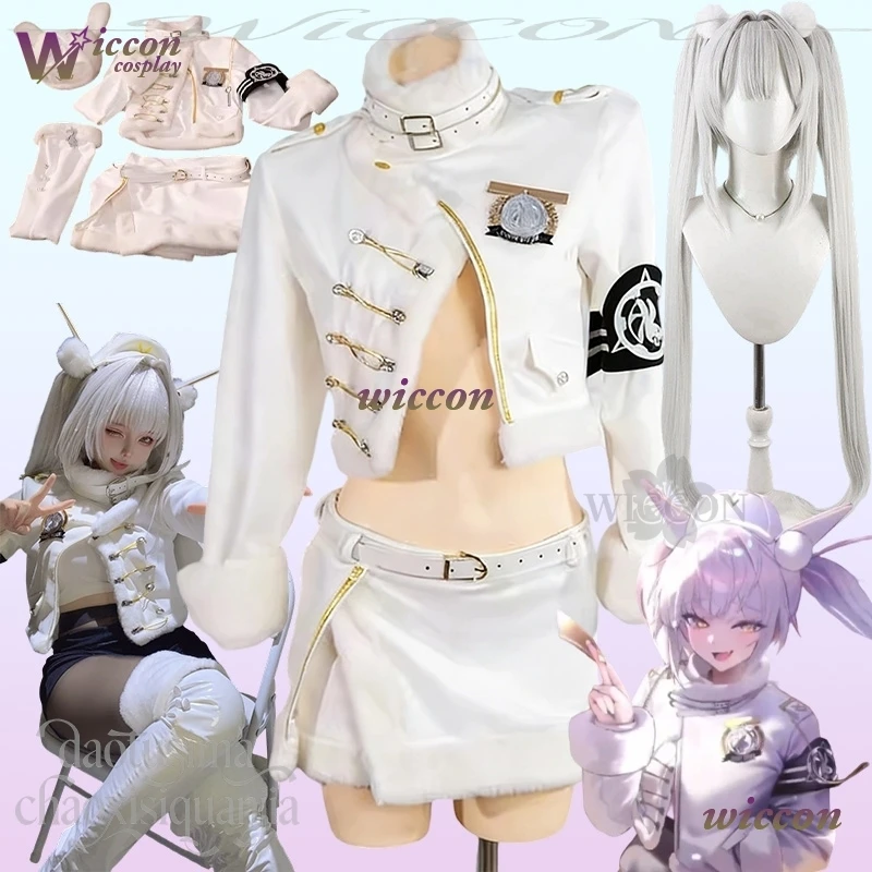 CosC Blanc Косплей Goddeesss Game Victorryy New Skin Fortune Express Kawaii Furry Short White Coat Сексуальное бикини Мини-юбка 코스프레