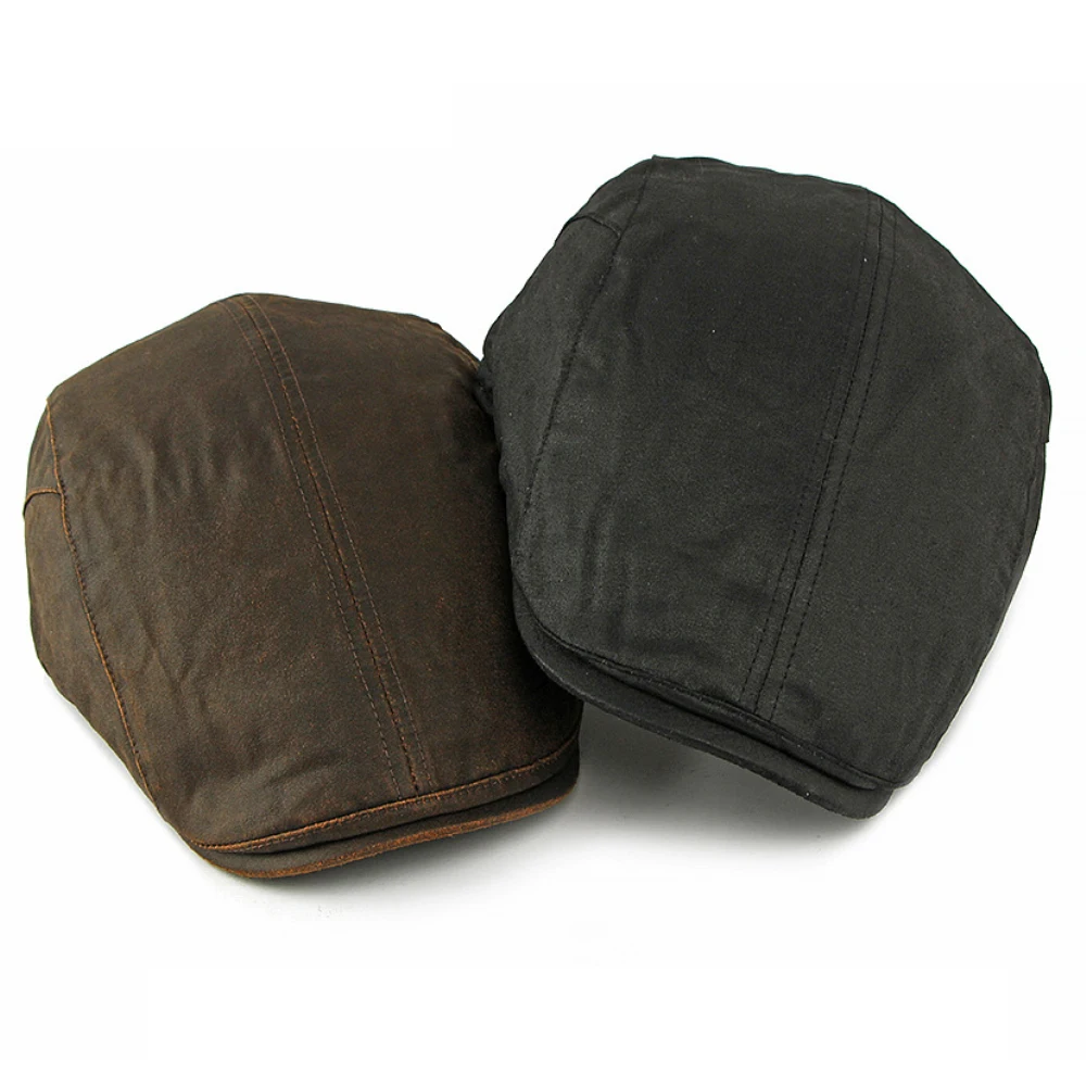 HT4938 Berets Thick Warm Autumn Winter Hats for Men Women Beret Hat Fleece Lined Ivy Flat Cap Male Female Adjustable Beret Cap