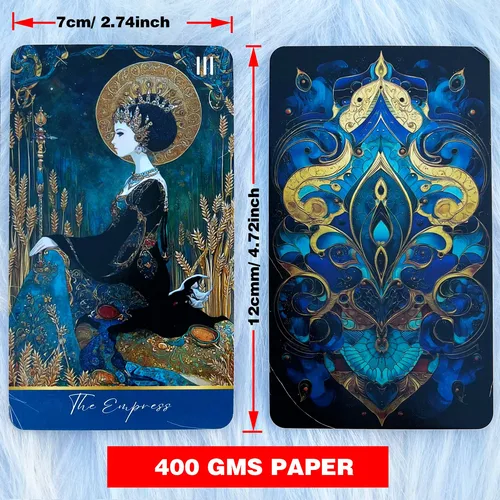 Imagen 2 del producto Baraja de Tarot Arcana Azure, guía en inglés, juego de cartas de Tarot para principiantes, juego de cartas, herramienta de adivinación y meditación, 78 cartas