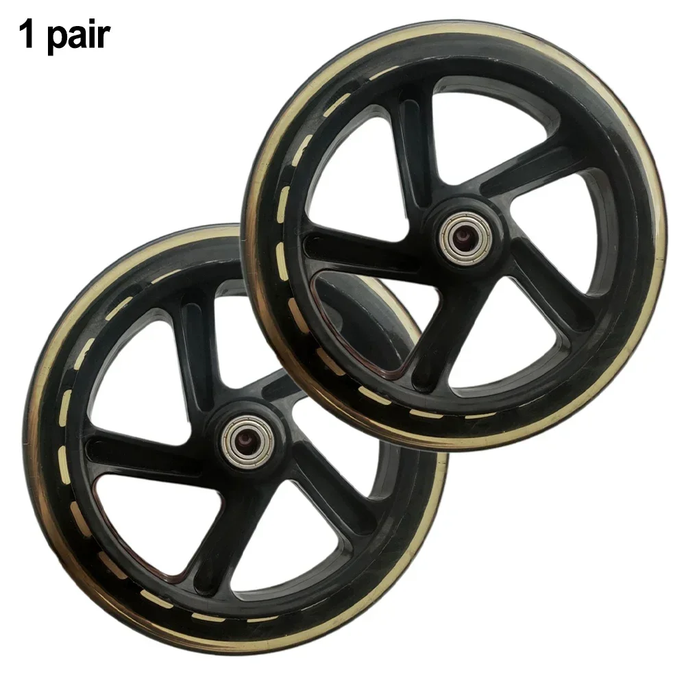 2 Pcs Scooters Wheel 8mm Center Hole Diameter PU Silent Wheel Roller Skates Wagon Cart Trolley Wheel Accessories