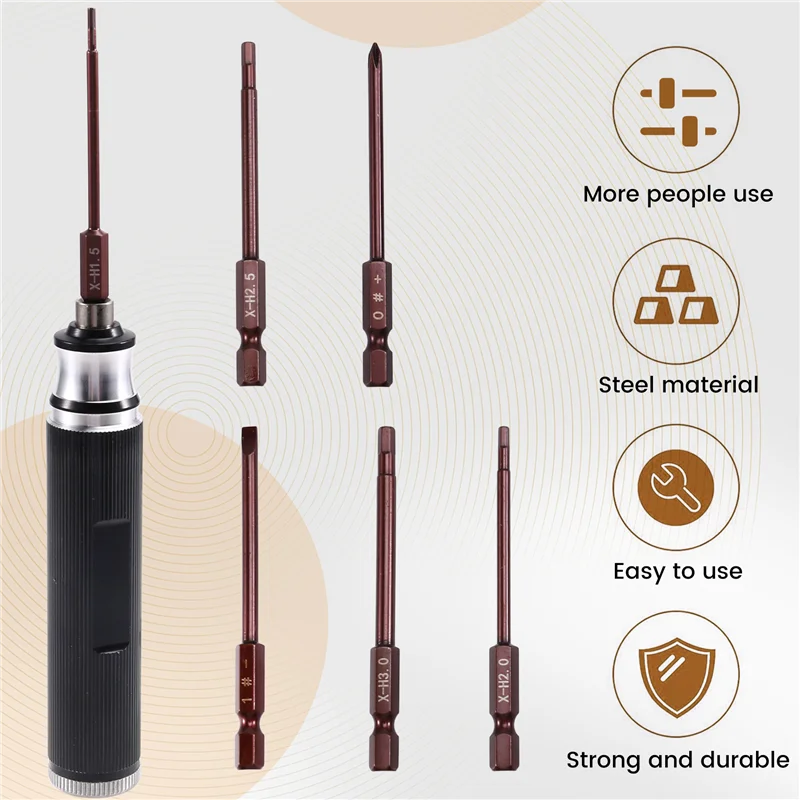 

【GLAD】6-In-1 Hex Screwdriver 1.5/2.0/2.5/3.0Mm Repair Tool Kit Set For RC Helicopter Airplane Drone Aircraft RC Cars RC Boats