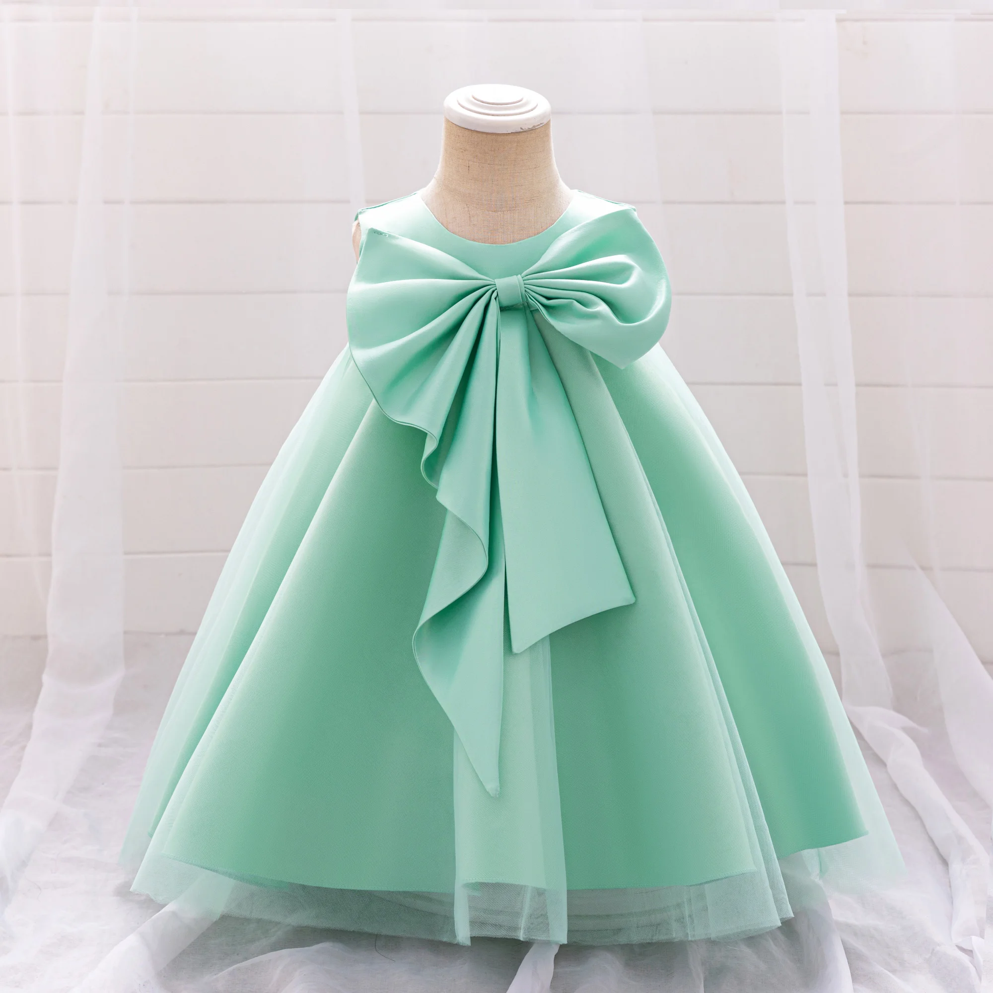 Baby Girls Summer Casual Holiday Tutu Gown Kids Birthday 1st Baptism Party Dress Toddler Girl Elegant Evening Clothes New Wear