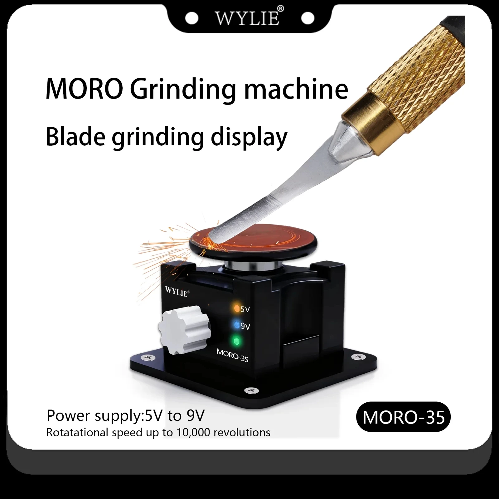 WYLIE MORO-35 Disc Polishing Grinding Machine for Tweezers Blades Test Probes Repair Tools Metal Wood Plastic Jade Grinding Tool