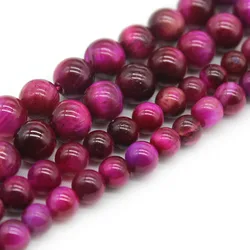Natural Stone Rose Red Tiger Eye Round Loose Spacer Beads   6-10mm For Jewelry Making DIY Charm Bracelet Necklace Accessories