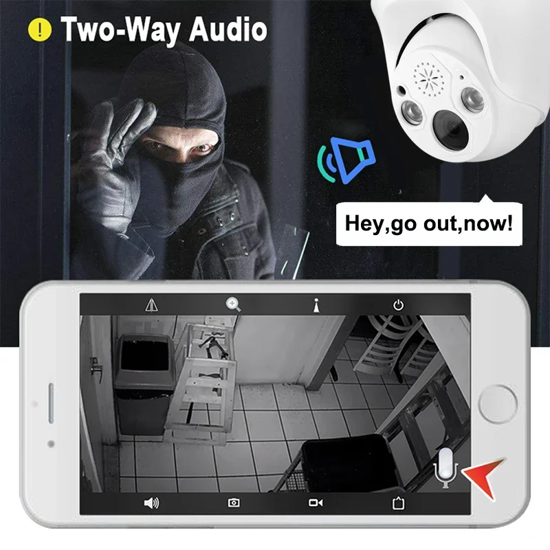 HJT Built-in WIFI Camera 5MP/2MP Starlight level Night Vision Humanoid Detection TF Card Two-way Audio Dome Surveillance Camera