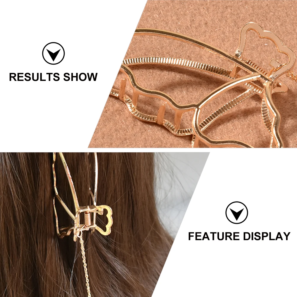 

Заколка для челюсти с жемчужной кисточкой, золотые заколки для волос, материал из сплава, женские аксессуары, коса-бабочка, гладкая поверхность, прочный, легкий вес